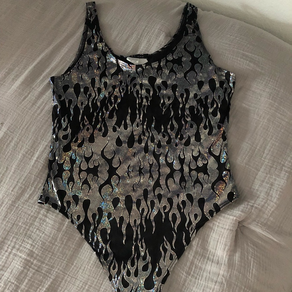 Brand new I heart raves holographic bodysuit